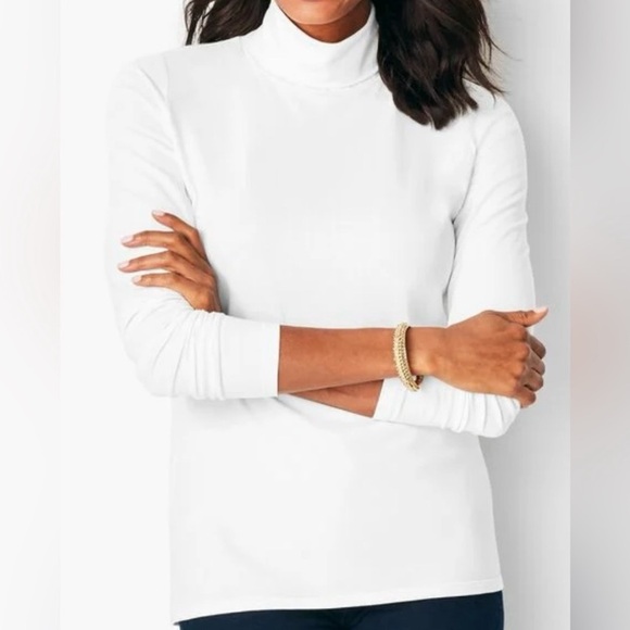 Talbots Tops - TALBOTS Basic White Turtleneck Top